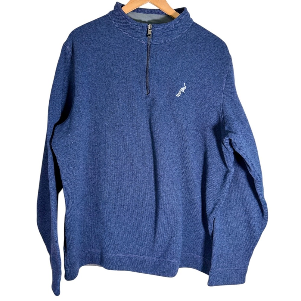 Peter Millar Men's‎ Quarter Zip Fleece Sweater Turner Hill Golf Navy Blue XXL